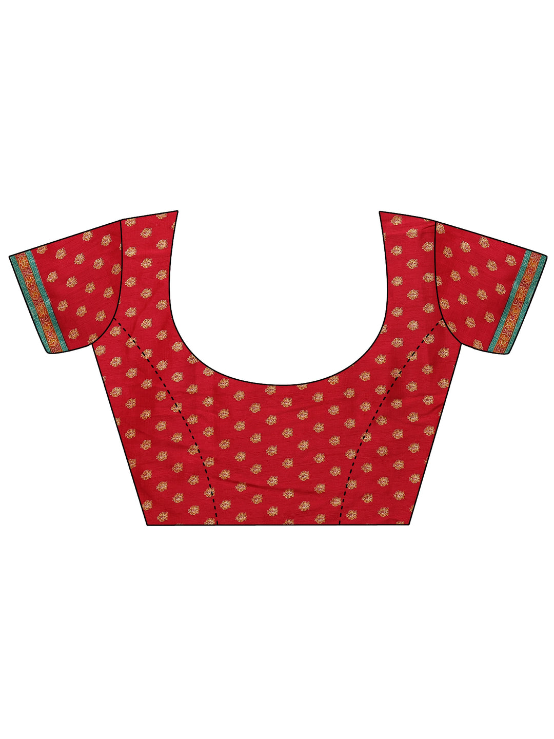  Blue Printed Silk Blend Saree With Unstitched Blouse Piece 