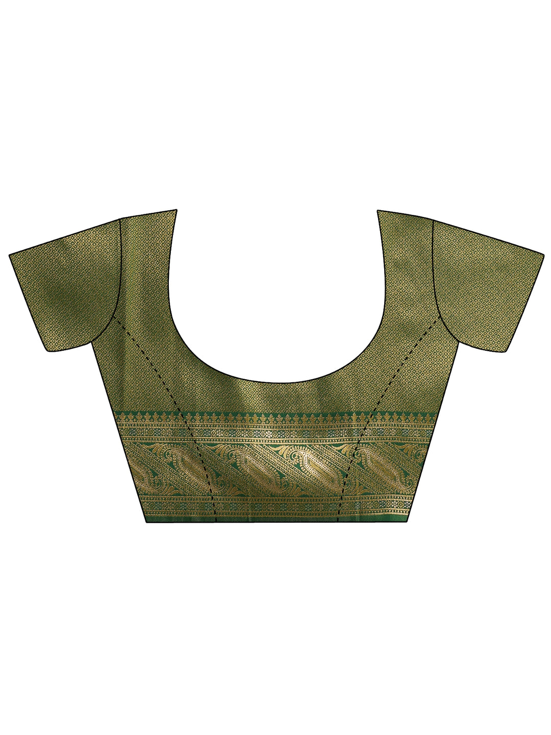  Green Woven Design Silk Blend Saree With Unstitched Blouse Piece 