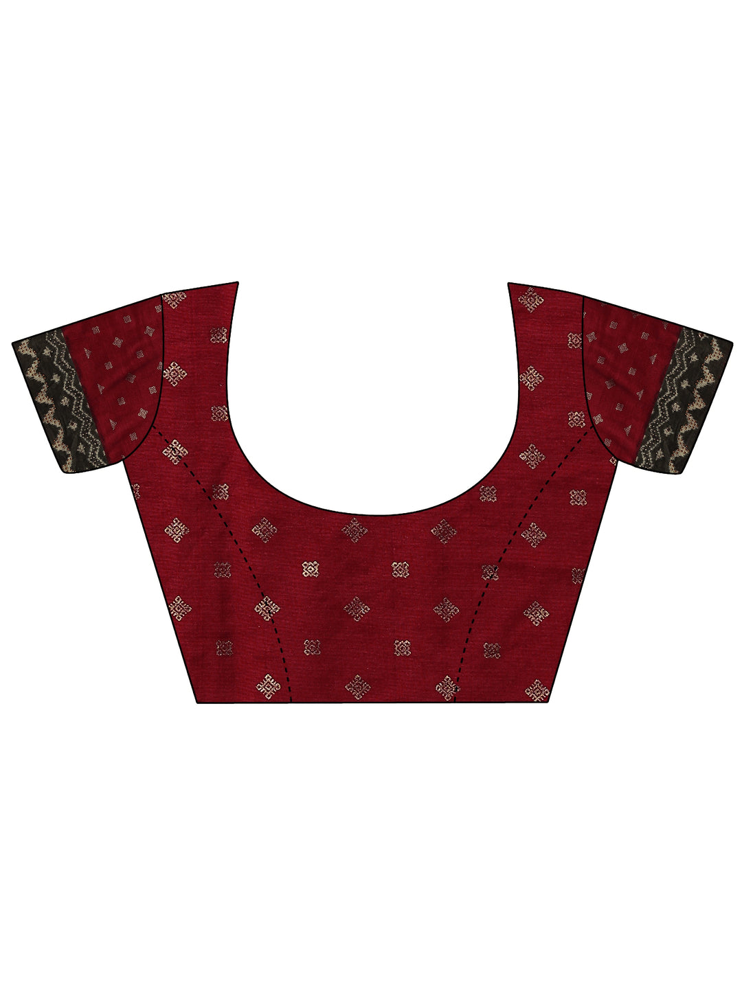  Green Printed Silk Blend Saree With Unstitched Blouse Piece 