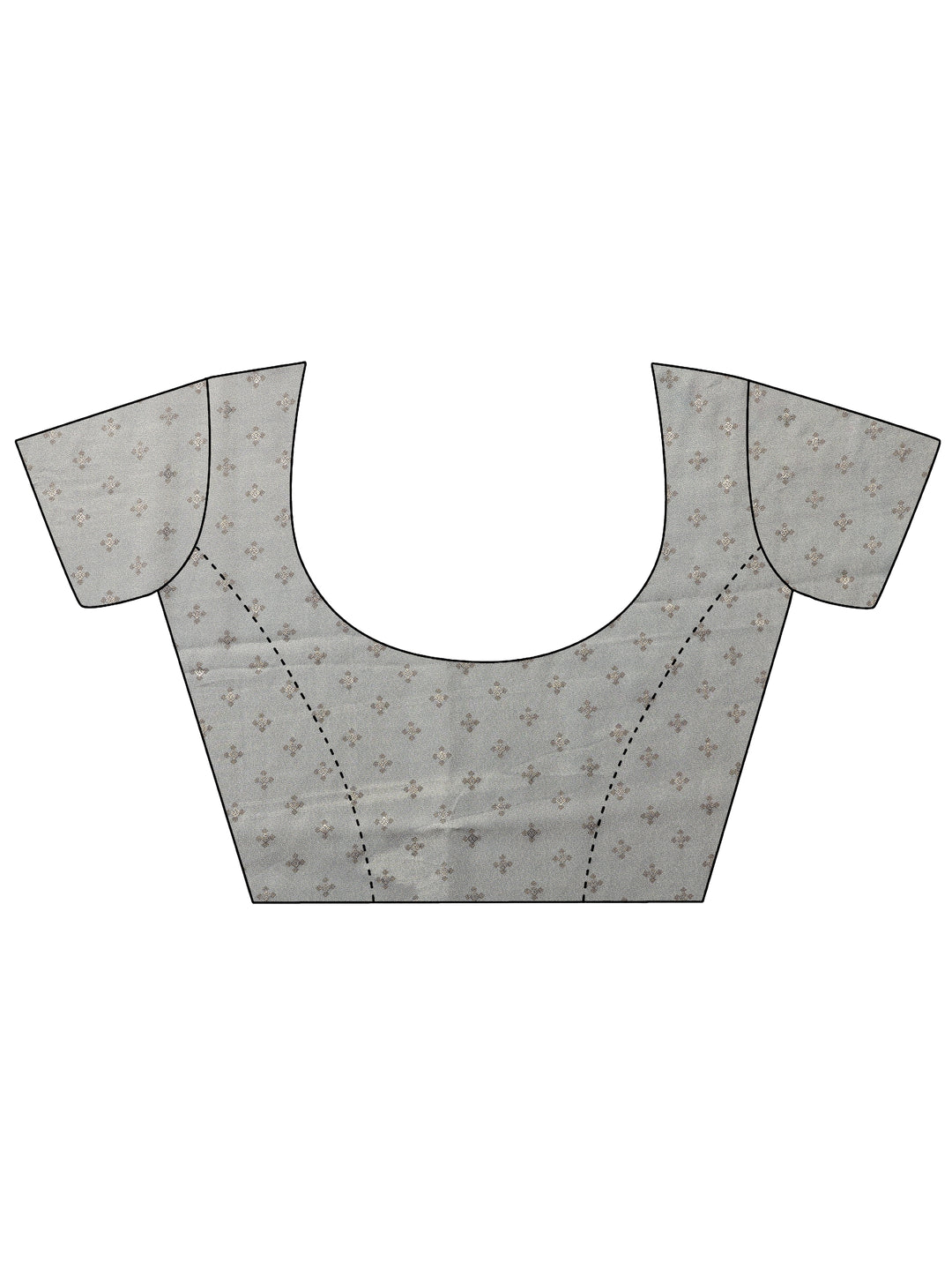  Blue Printed Silk Blend Saree With Unstitched Blouse Piece 