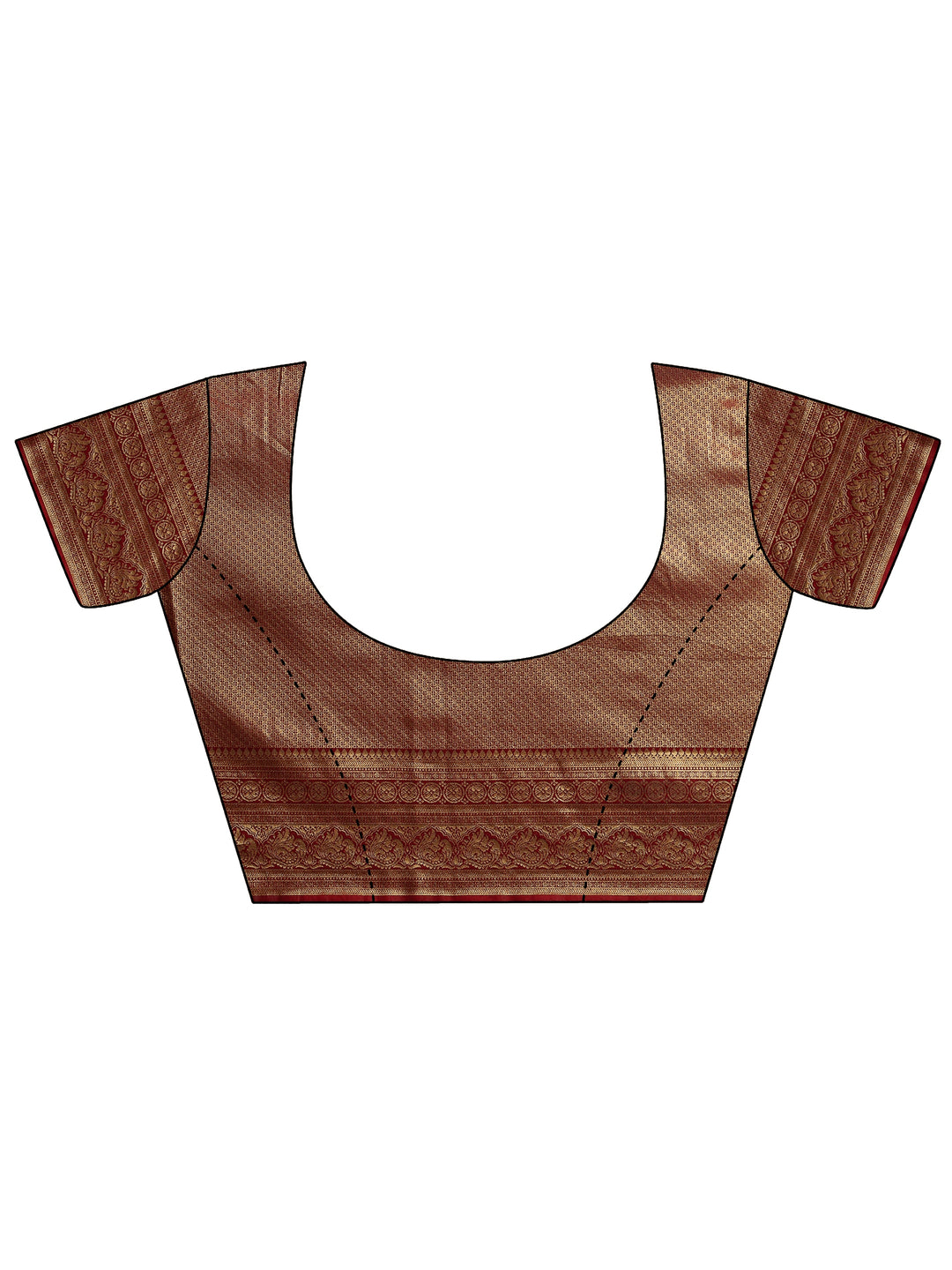  Gold Woven Design Silk Blend Saree With Unstitched Blouse Piece 