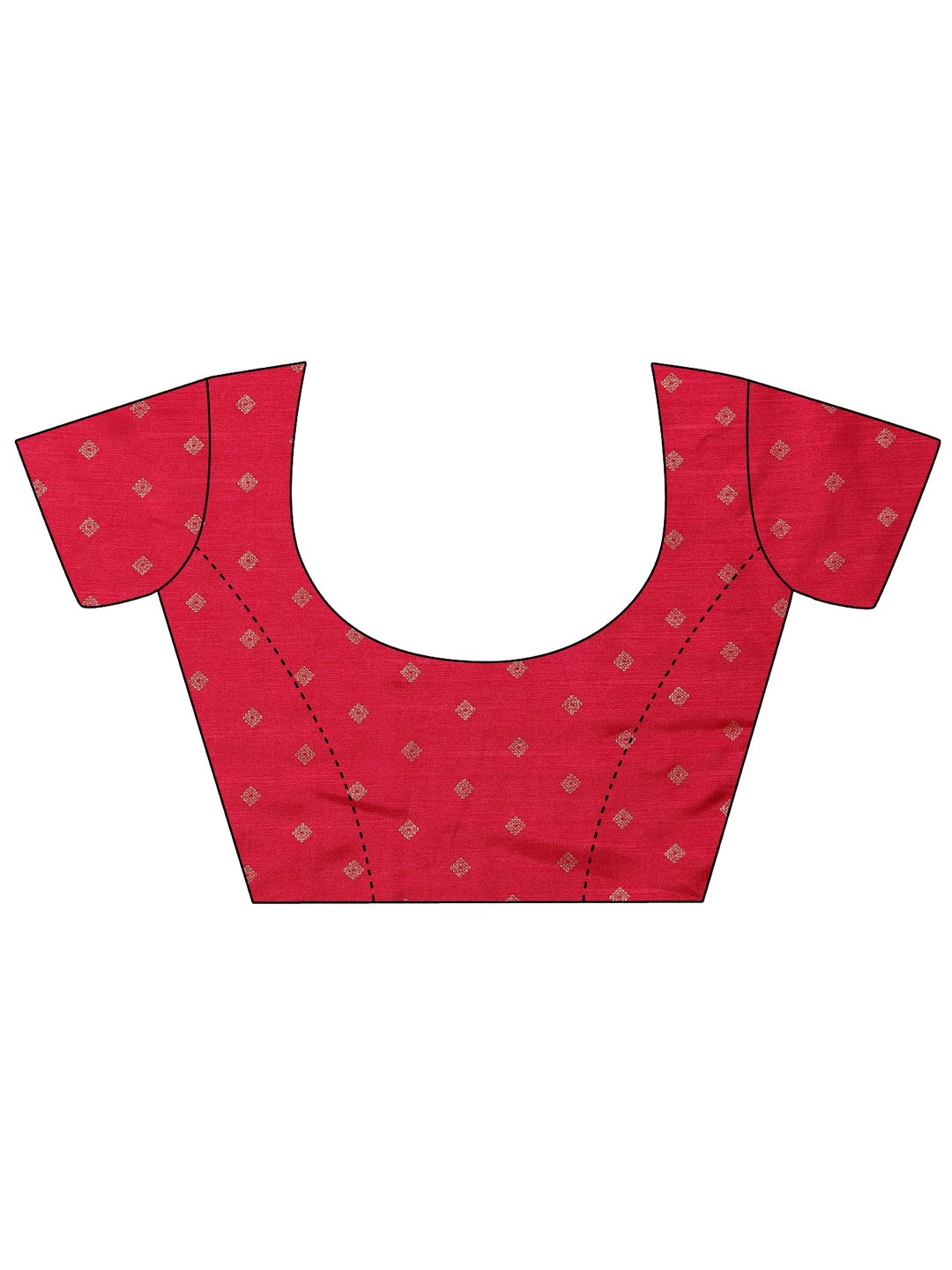  Gold Printed Silk Blend Saree With Unstitched Blouse Piece 