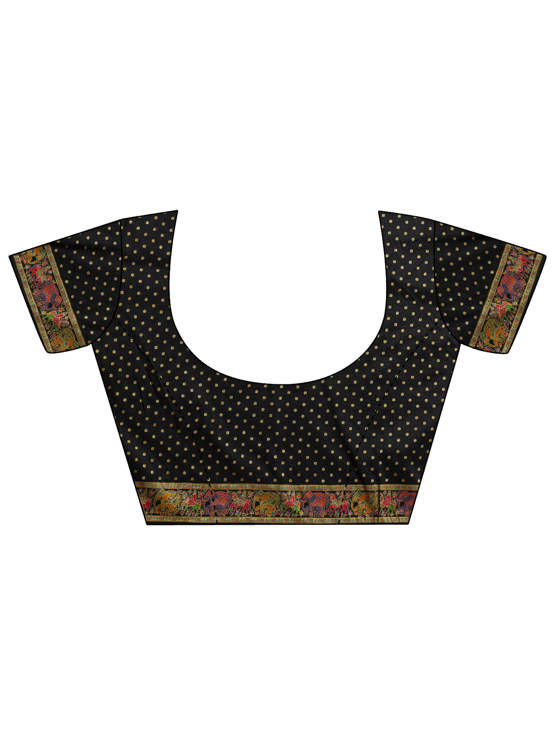  Beige Printed Silk Blend Saree With Unstitched Blouse Piece 