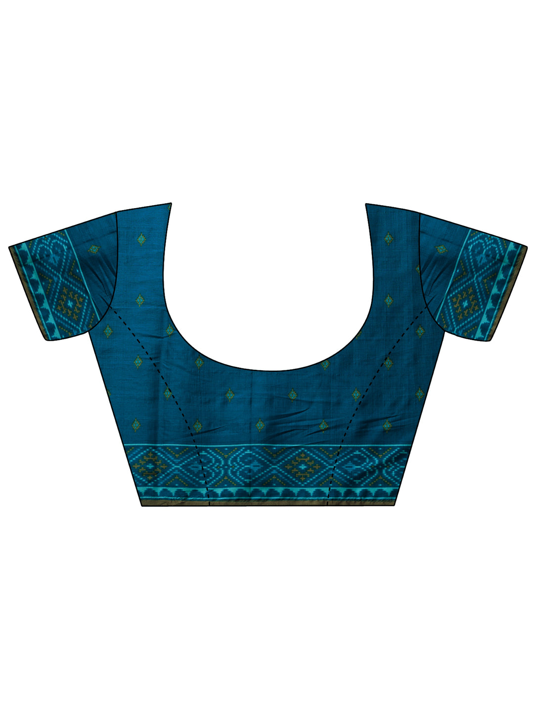  Blue Leheriya Printed Silk Blend Saree With Unstitched Blouse Piece 
