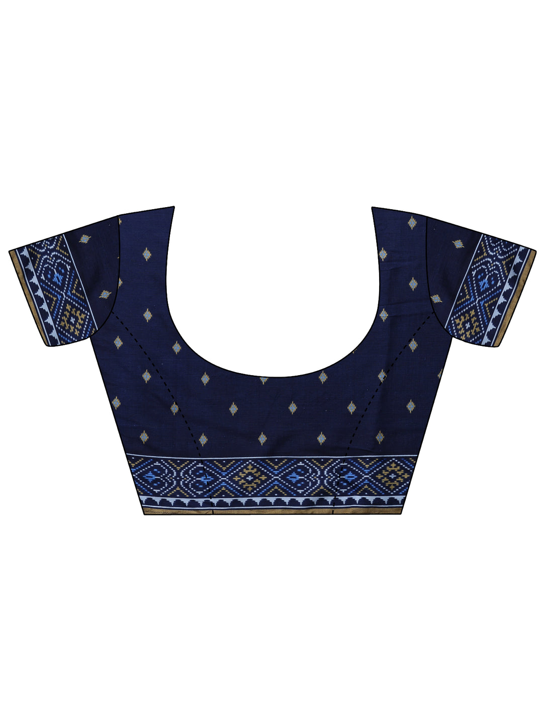  Blue Leheriya Printed Silk Blend Saree With Unstitched Blouse Piece 