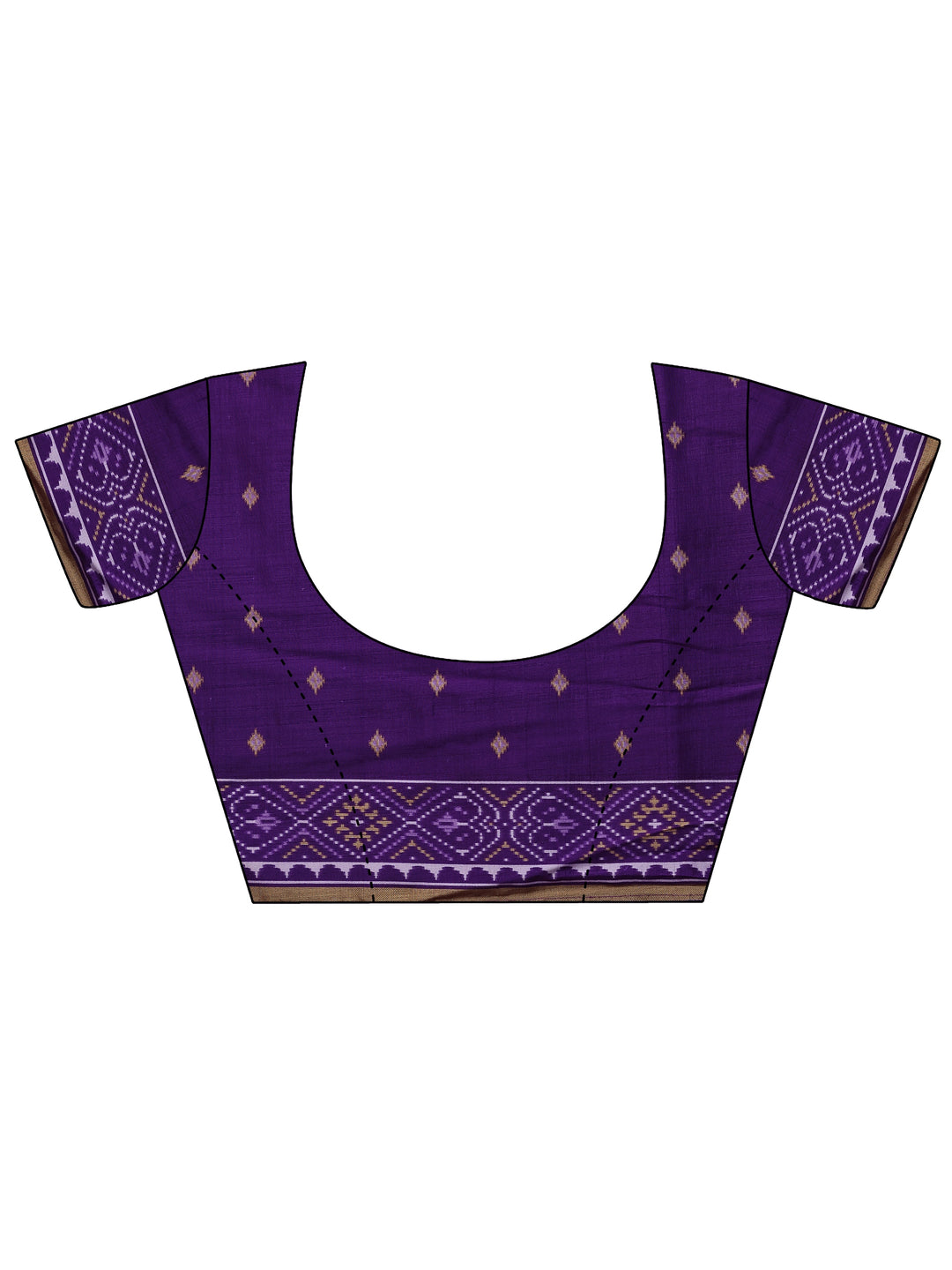  Purple Leheriya Printed Silk Blend Saree With Unstitched Blouse Piece 