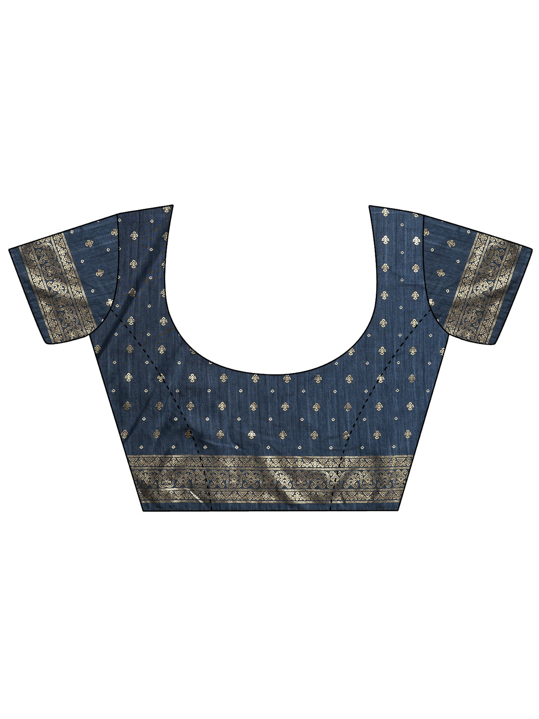  Blue Woven Design Silk Blend Saree With Unstitched Blouse Piece 