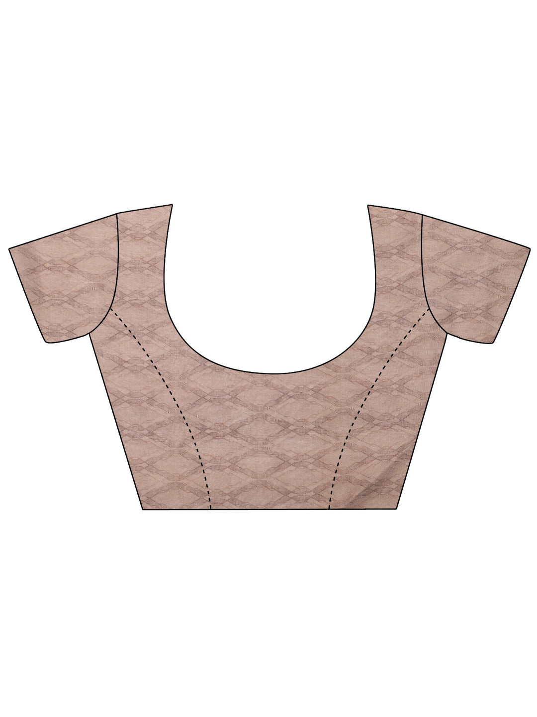  Brown Printed Silk Blend Saree With Unstitched Blouse Picece 