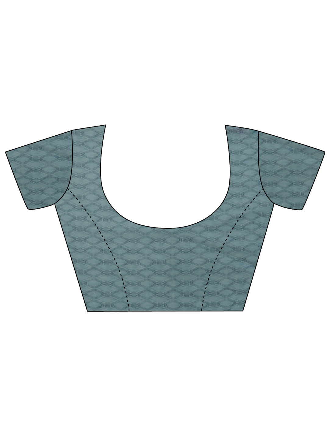  Blue Printed Silk Blend Saree With Unstitched Blouse Picece 