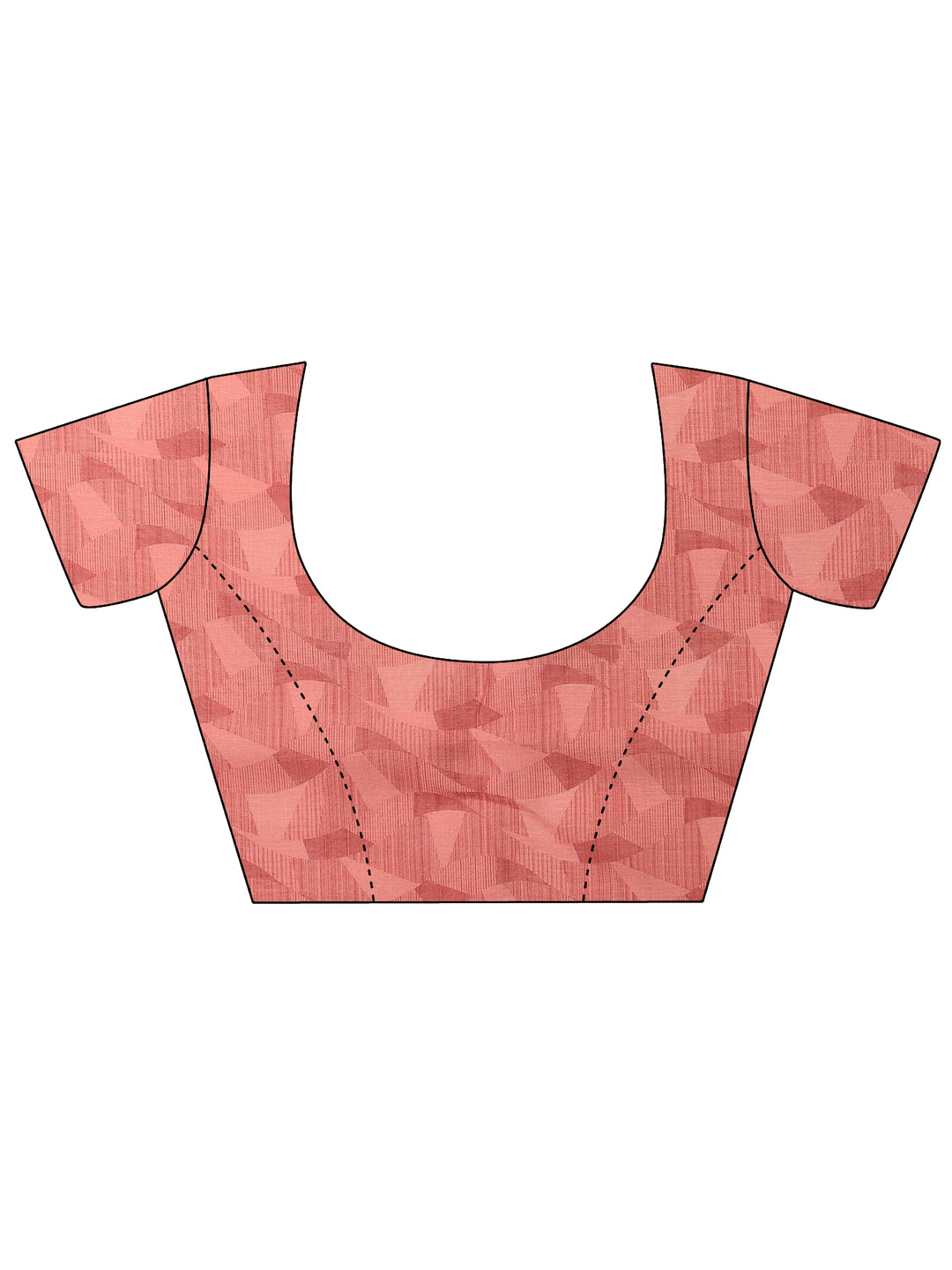  Coral Printed Silk Blend Saree With Unstitched Blouse Piece 
