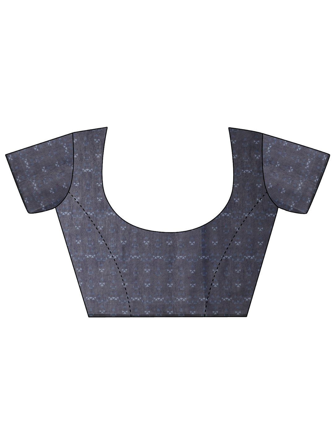  Navy Blue Printed Silk Blend Saree With Unstitched Blouse Piece 