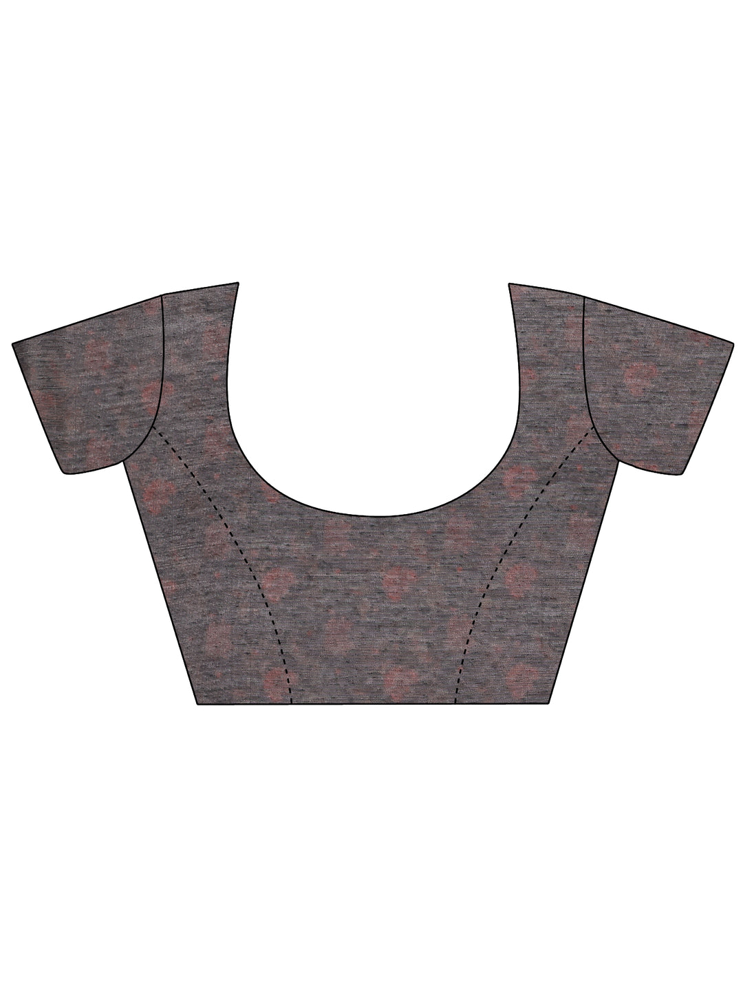  Beige Printed Silk Blend Saree With Unstitched Blouse Picece 