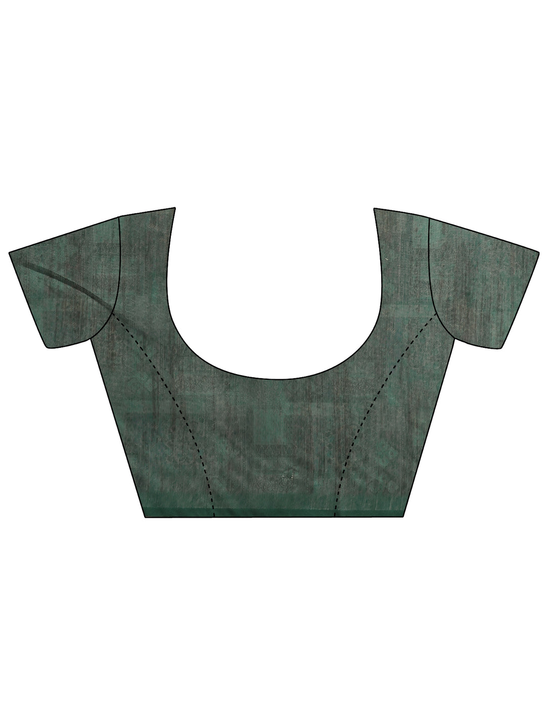  Green Printed Silk Blend Saree With Unstitched Blouse Piece 