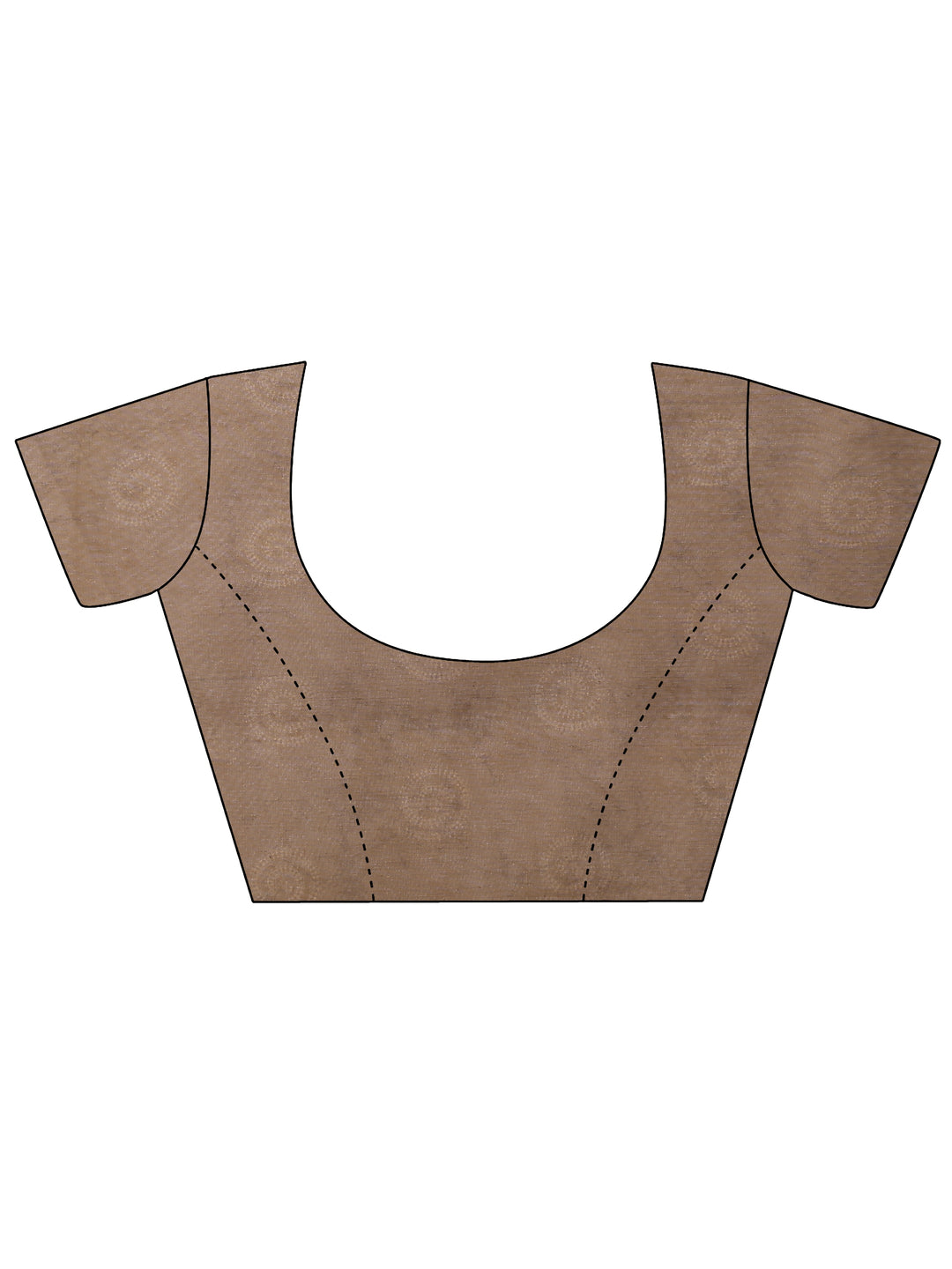  Brown Printed Silk Blend Saree With Unstitched Blouse Picece 