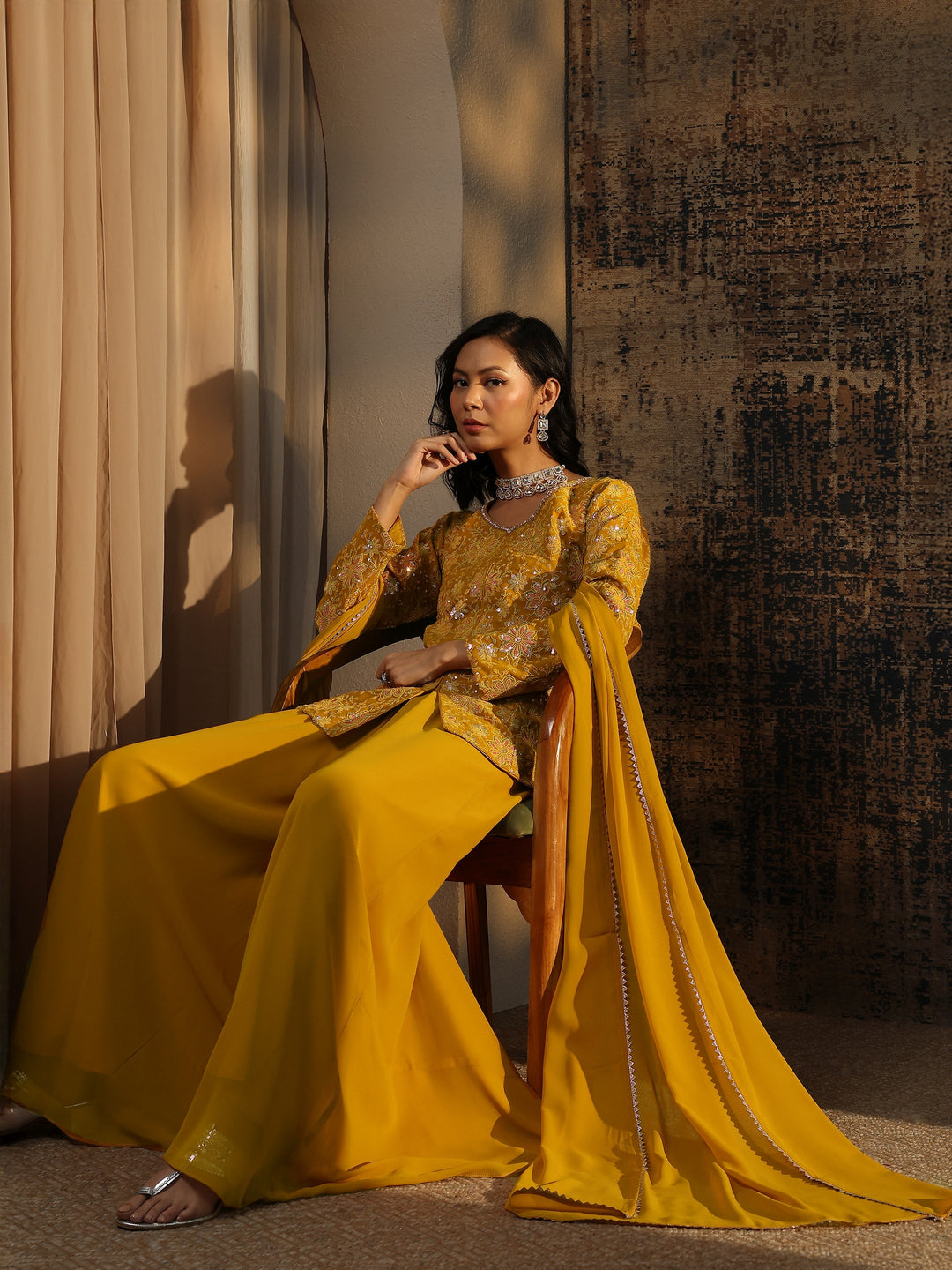  Coral Printed Cotton A-Line Suit Set With Dupatta 