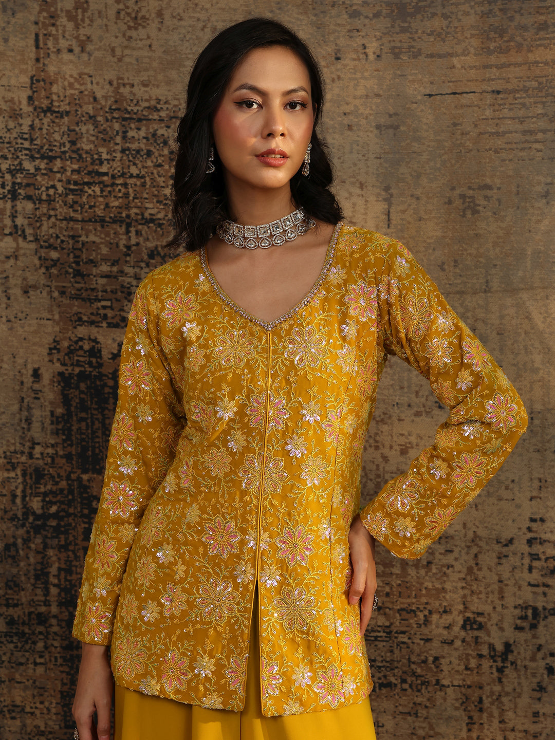  Coral Printed Cotton A-Line Suit Set With Dupatta 
