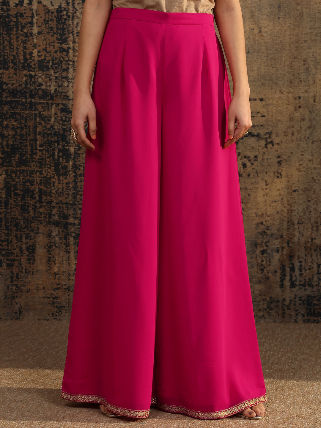  Libas Art Pink Embroidered Georgette Anarkali Suit Set With Dupatta 