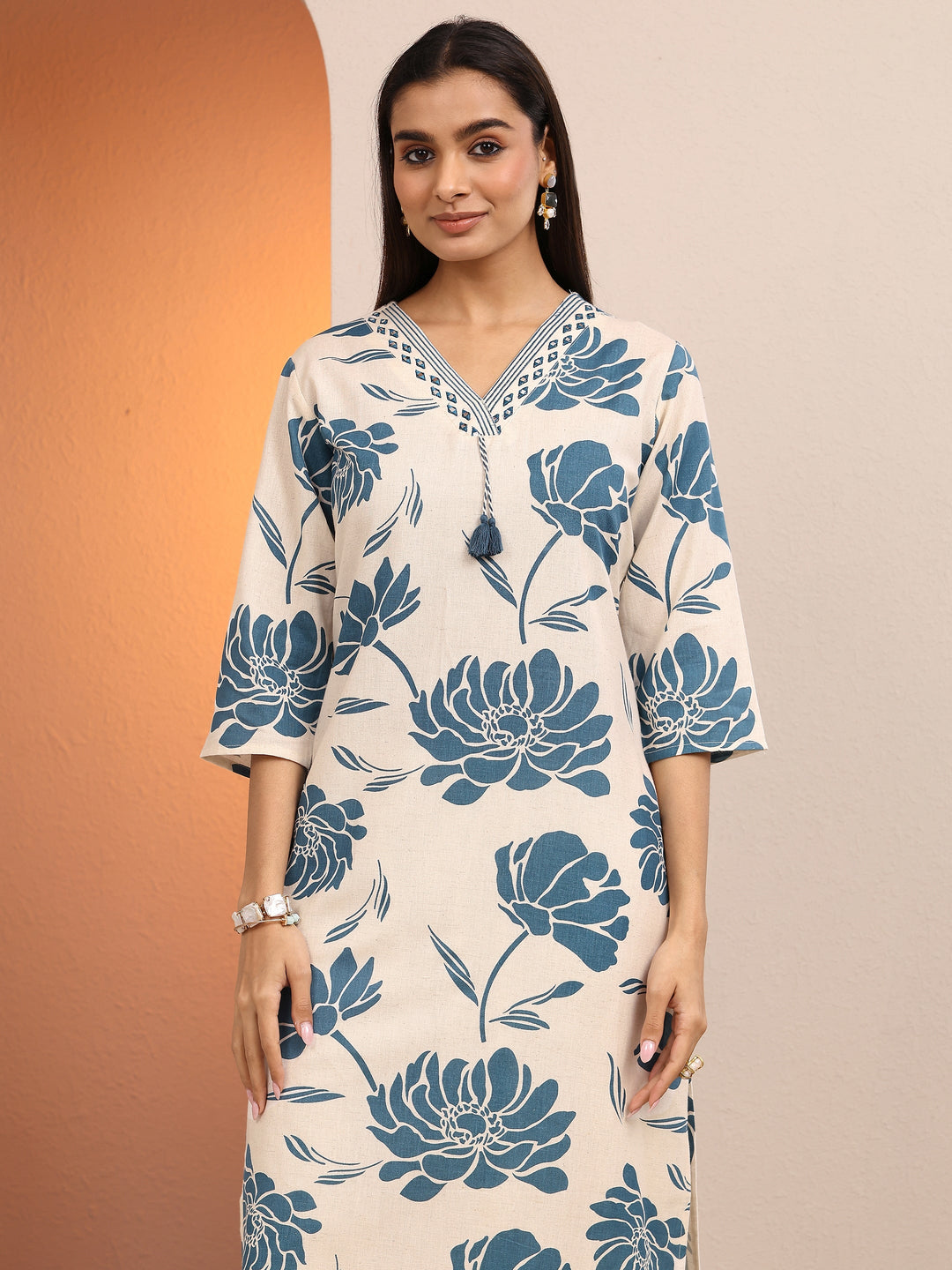  Off White Printed Cotton Co-Ord Sets 
