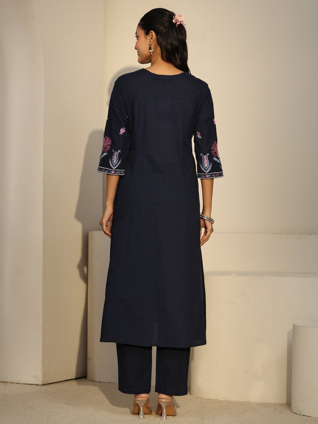  Libas Navy Blue Cotton Co-Ord Set 