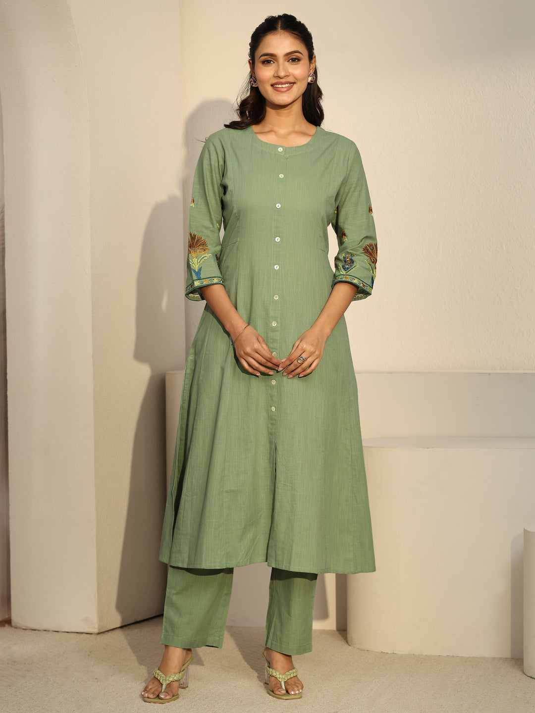  Libas Pista Green Cotton Co-Ord Set 