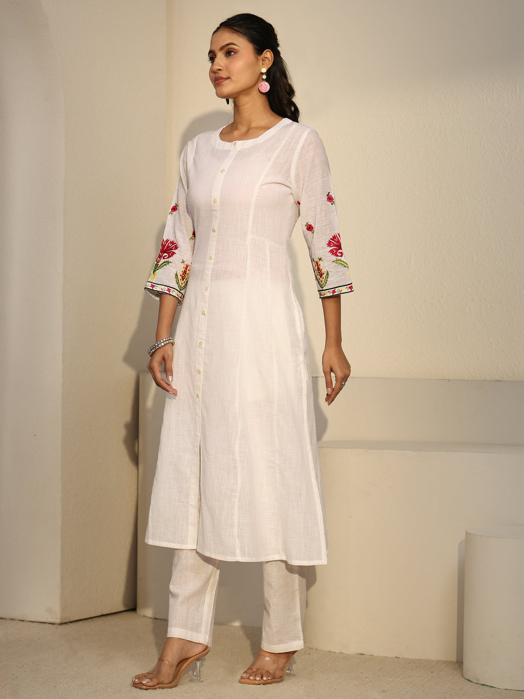  Libas White Cotton Co-Ord Set 