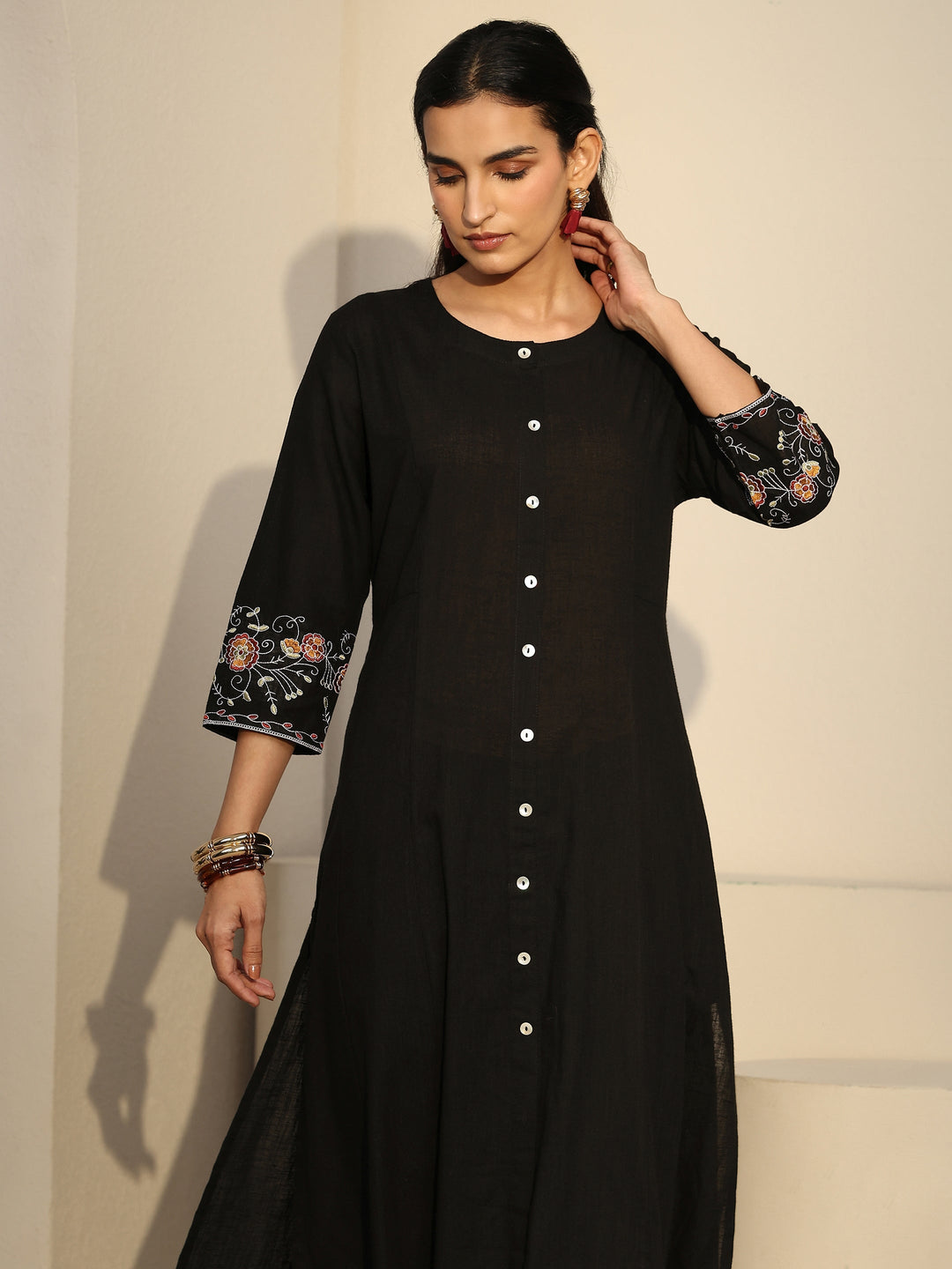  Libas Black Cotton Co-Ord Set 