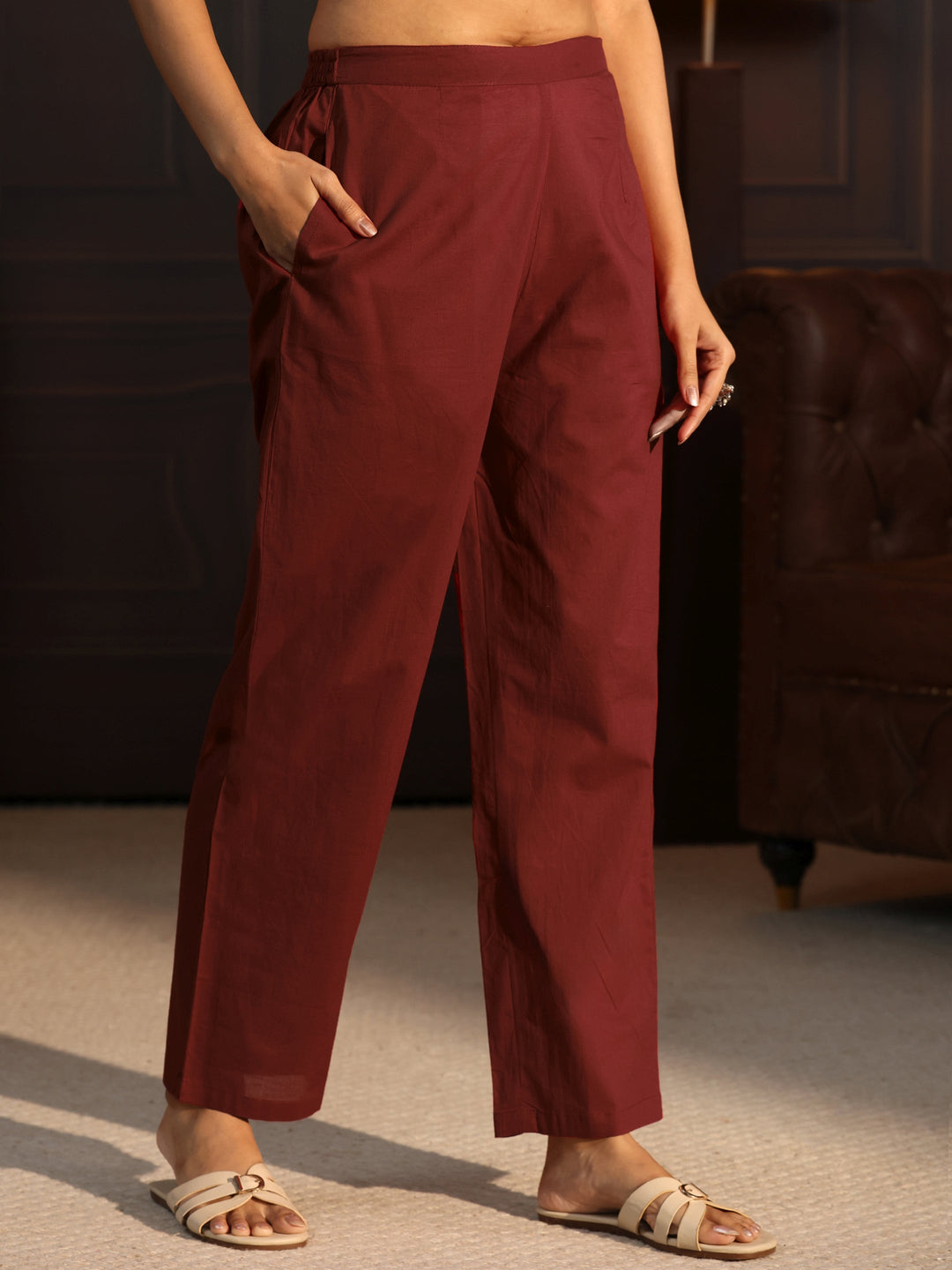  Libas Off White Printed Cotton Blend Straight Suit Set 