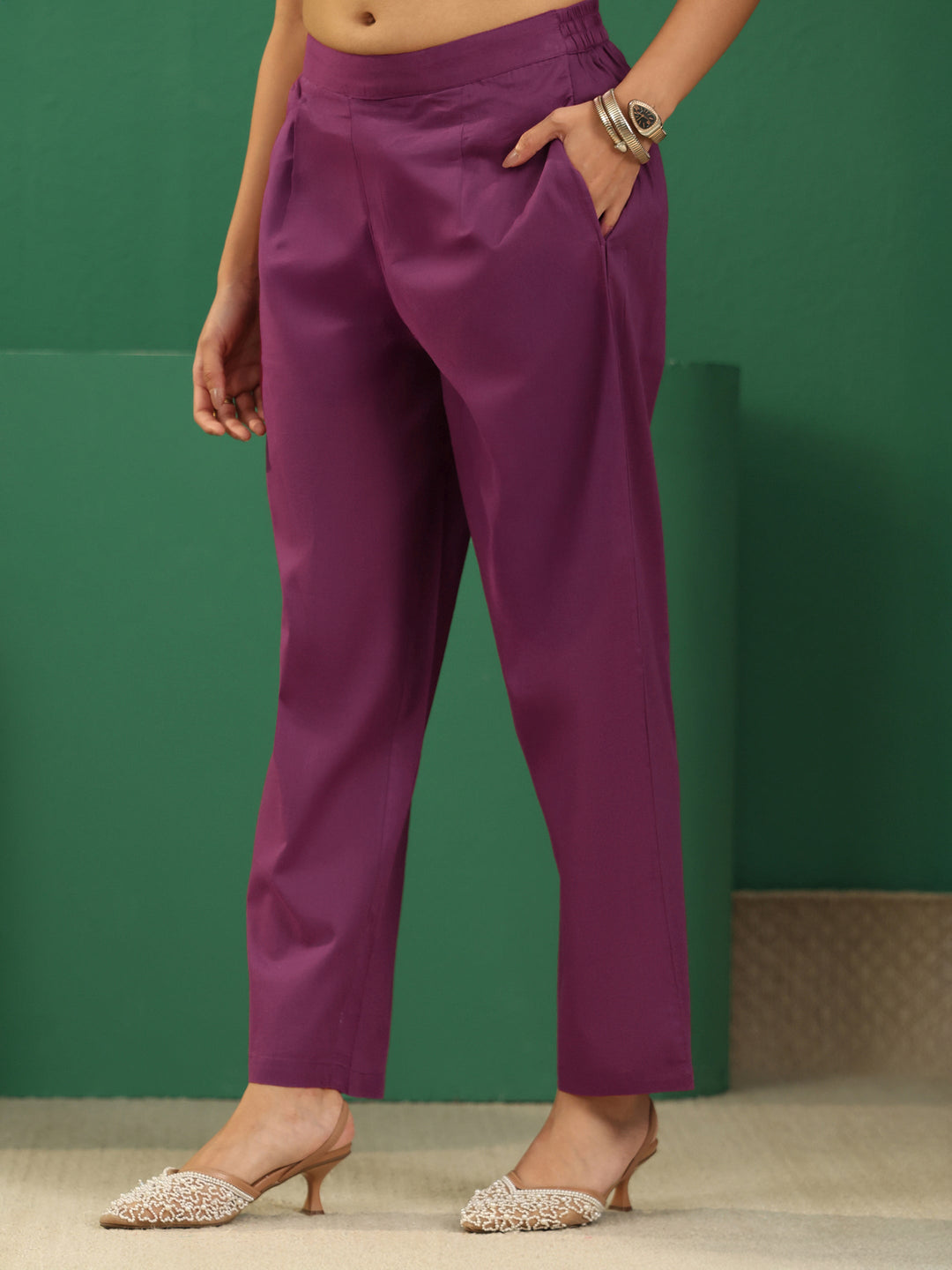  Libas Burgundy Bandhani Cotton Straight Suit Set 