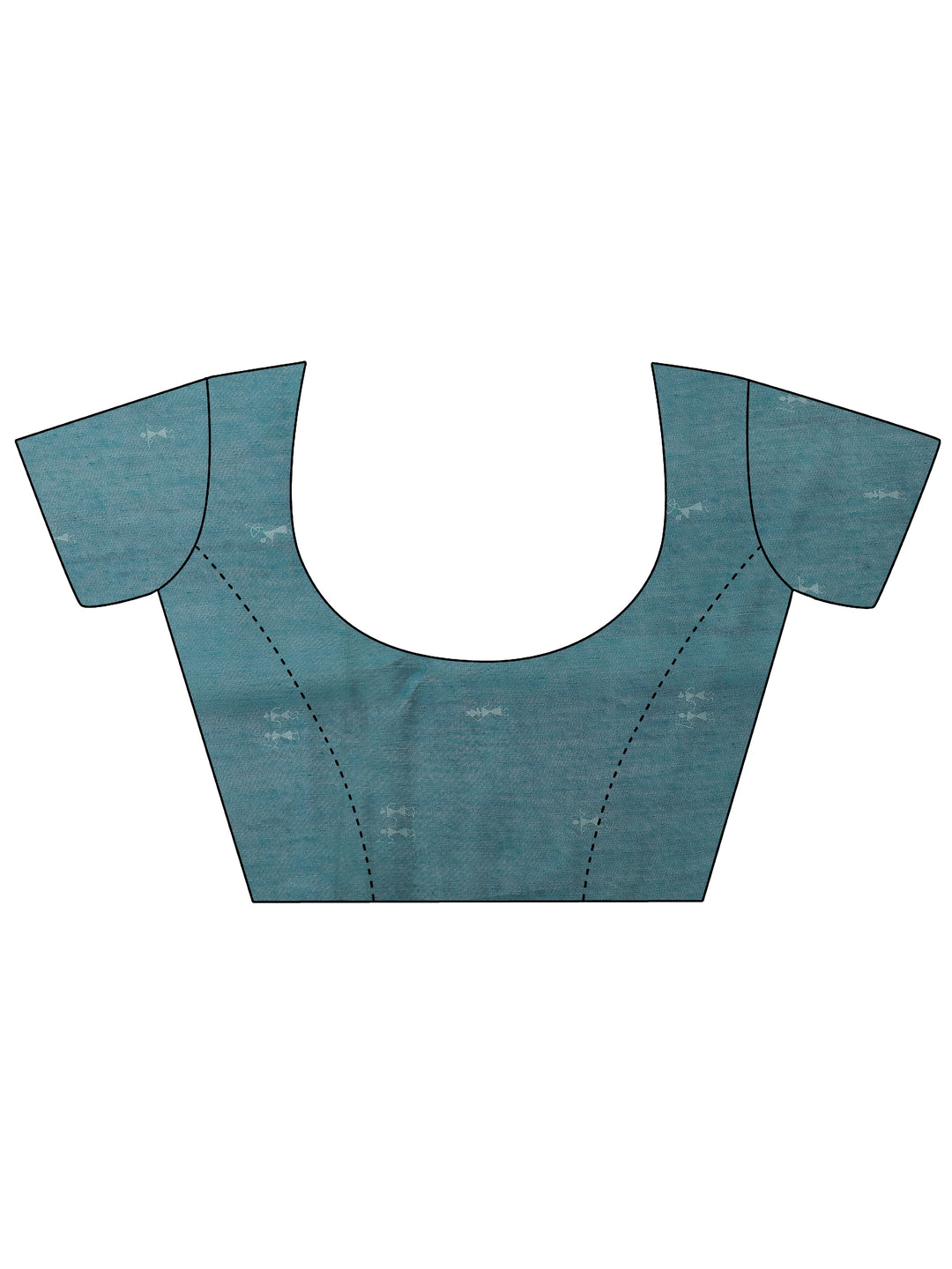  Blue Printed Silk Blend Saree With Unstitched Blouse Picece 