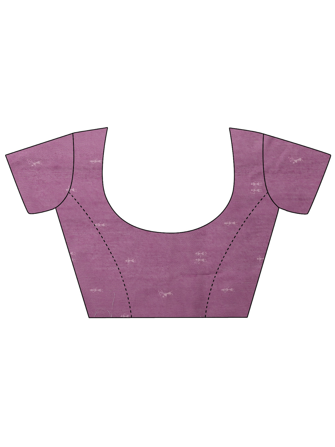  Purple Printed Silk Blend Saree With Unstitched Blouse Piece 