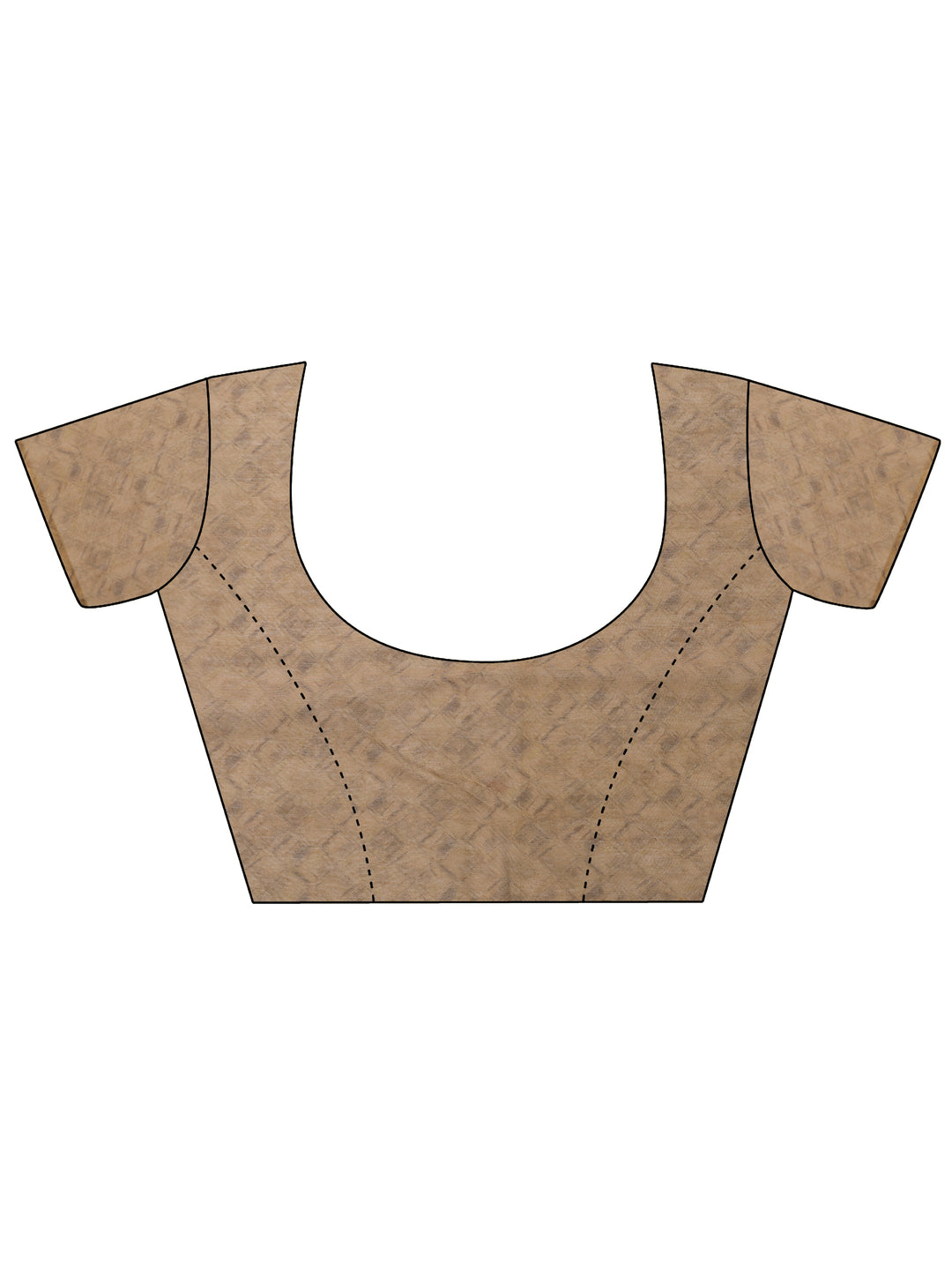  Brown Printed Silk Blend Saree With Unstitched Blouse Piece 