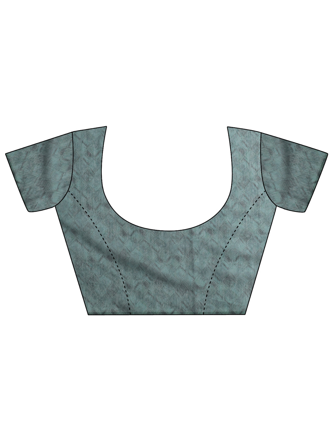  Green Printed Silk Blend Saree With Unstitched Blouse Piece 