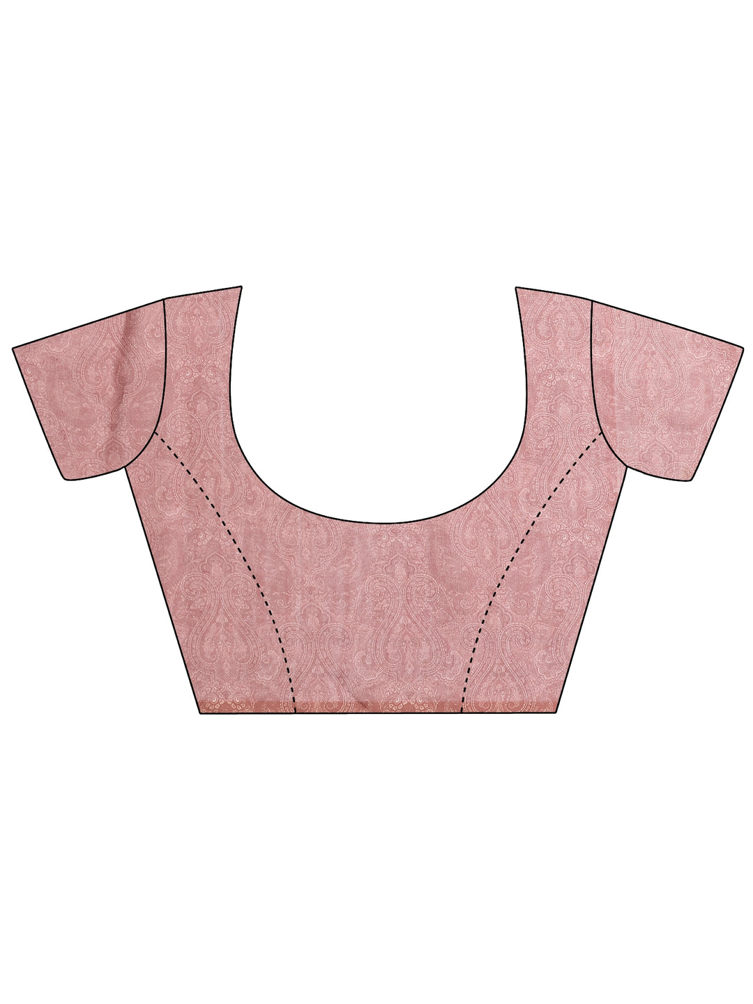  Pink Printed Silk Blend Saree With Unstitched Blouse Picece 