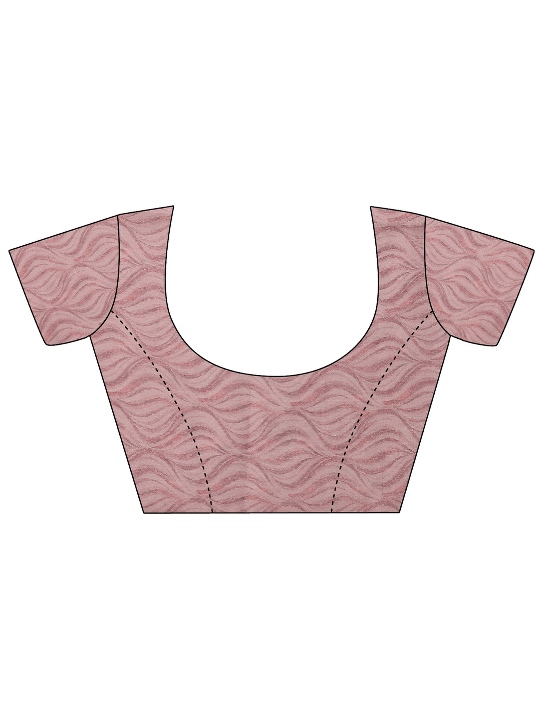  Peach Printed Silk Blend Saree With Unstitched Blouse Picece 