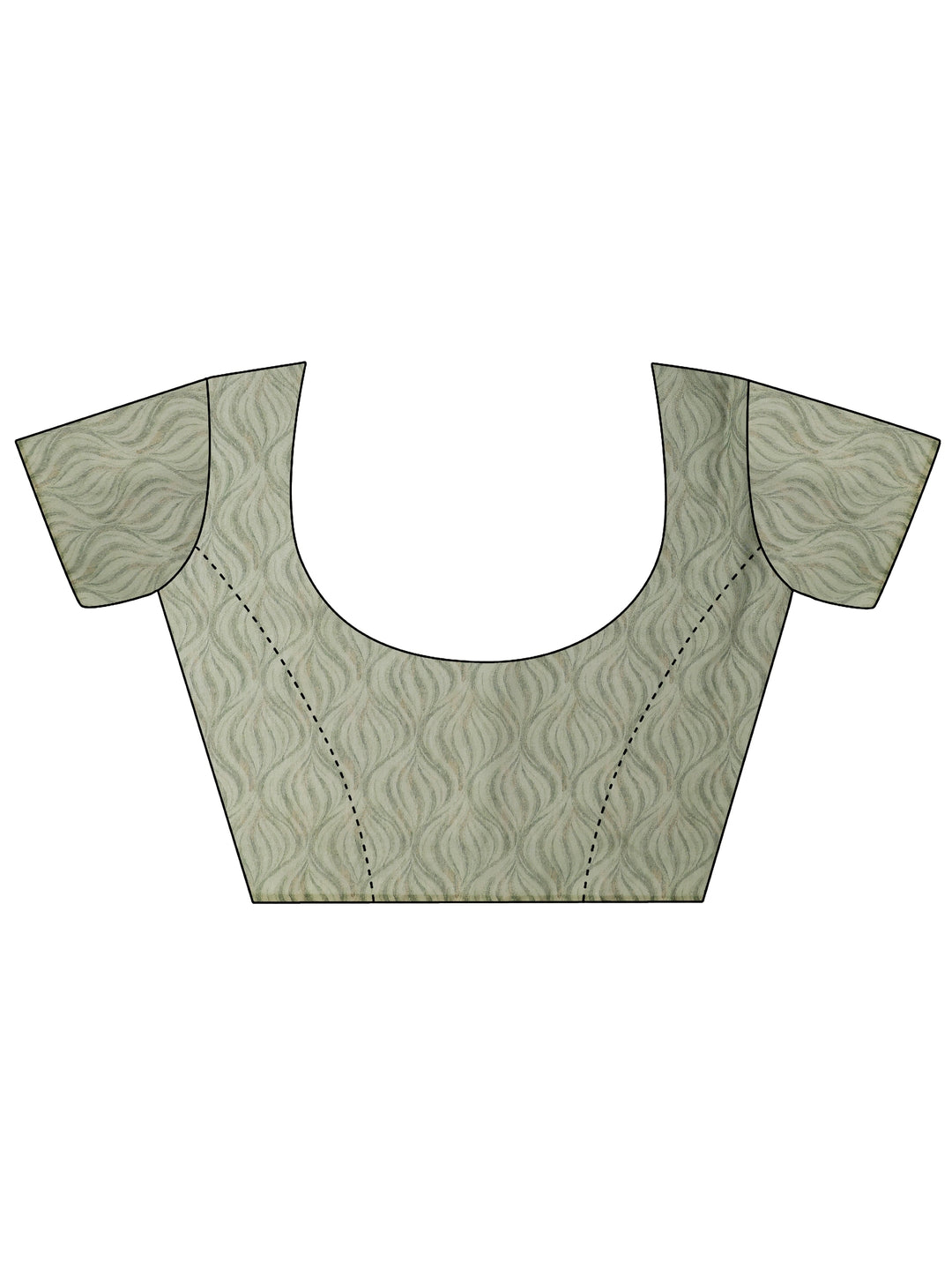  Green Printed Silk Blend Saree With Unstitched Blouse Piece 