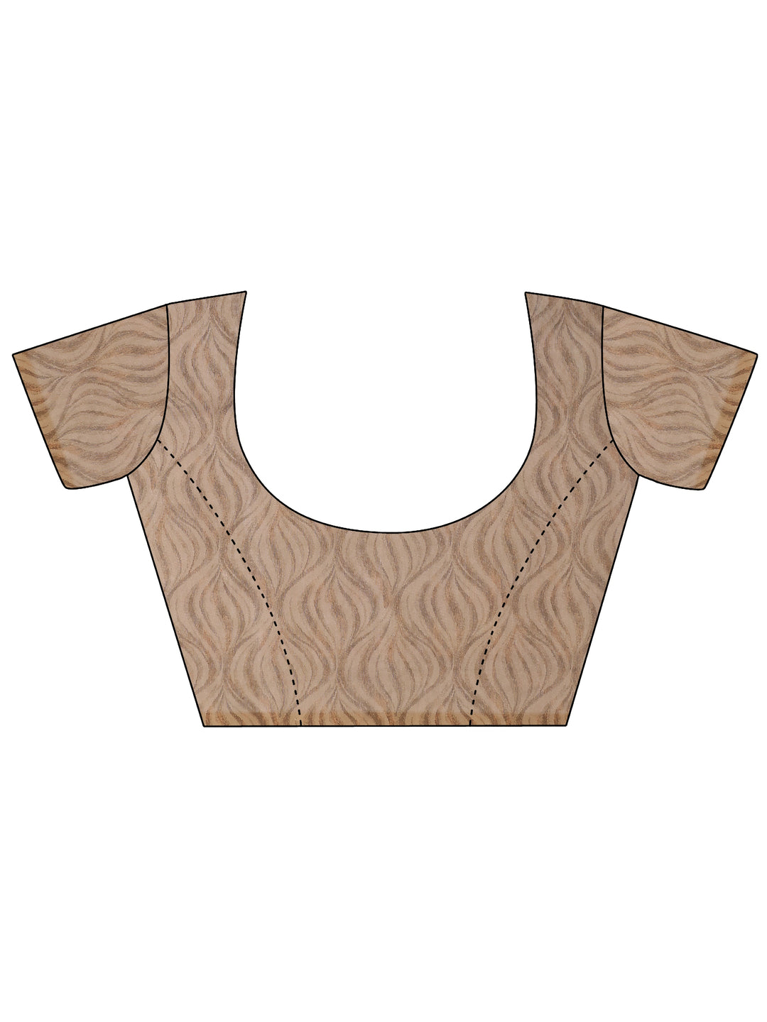  Beige Printed Silk Blend Saree With Unstitched Blouse Piece 