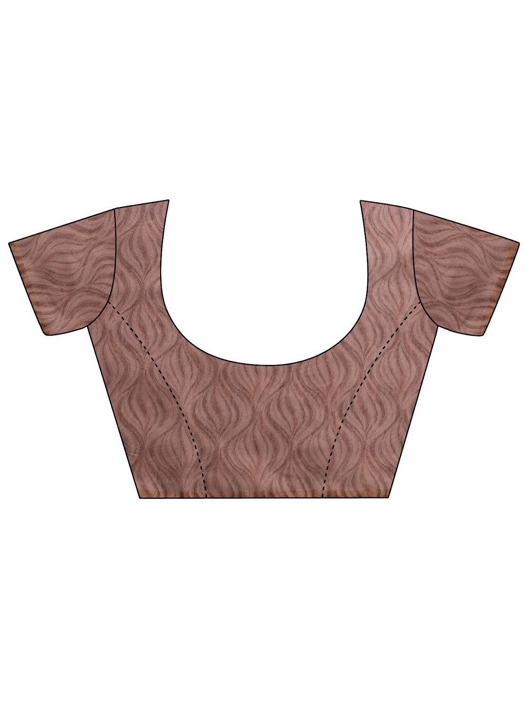  Peach Printed Silk Blend Saree With Unstitched Blouse Piece 