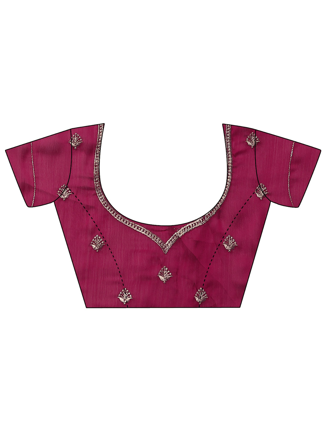  Pink Solid Chiffon Saree With Unstitched Blouse Piece 
