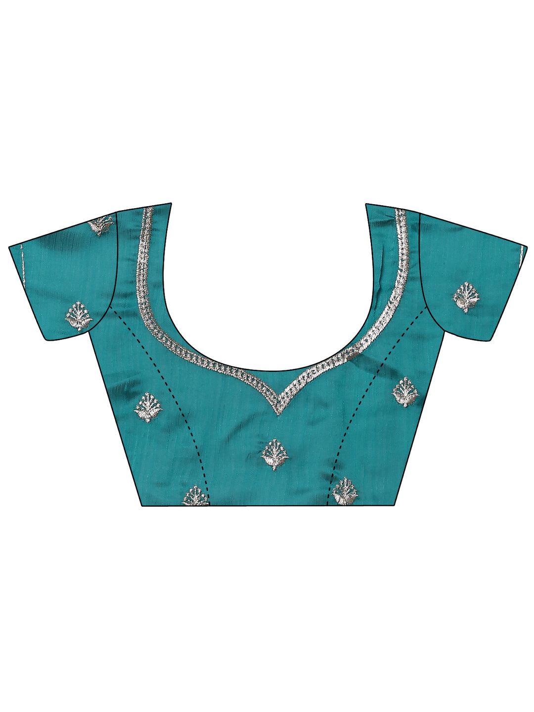  Green Solid Chiffon Saree With Unstitched Blouse Piece 