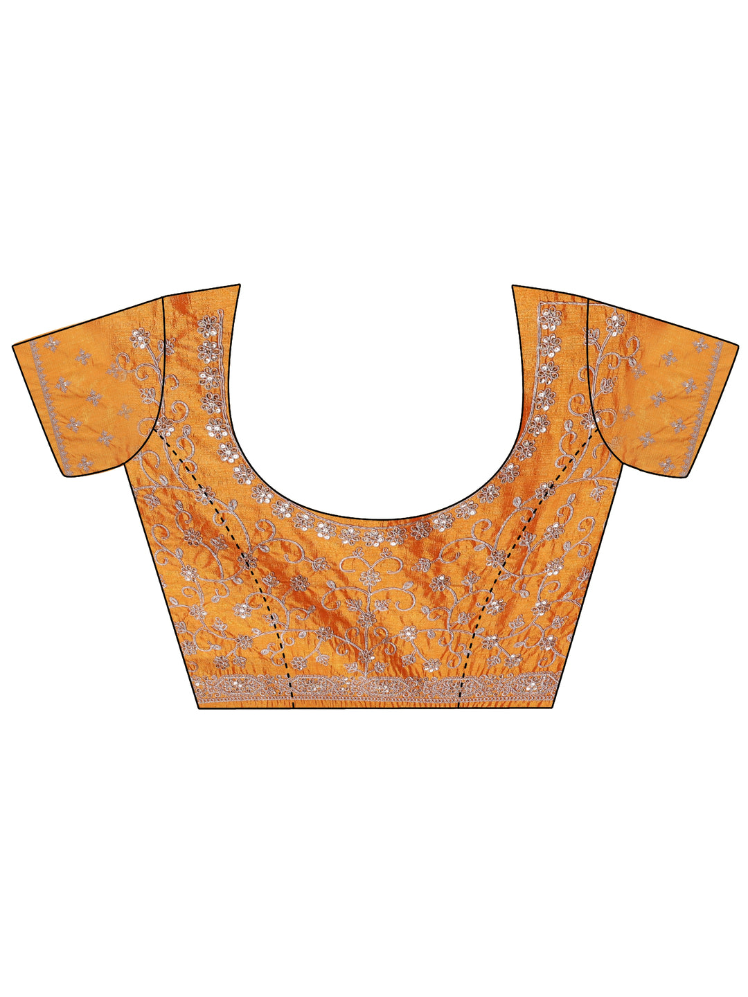  Orange Bandhani Printed Silk Blend Saree With Unstitched Blouse Piece 