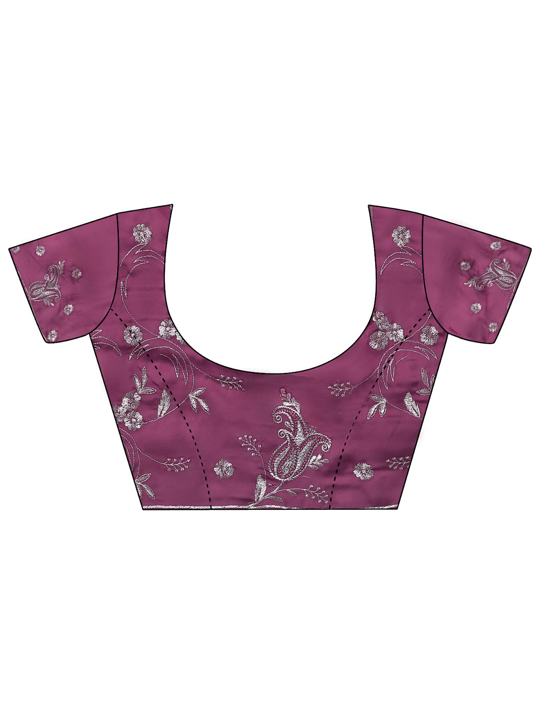  Mauve Solid Satin Saree With Unstitched Blouse Piece 