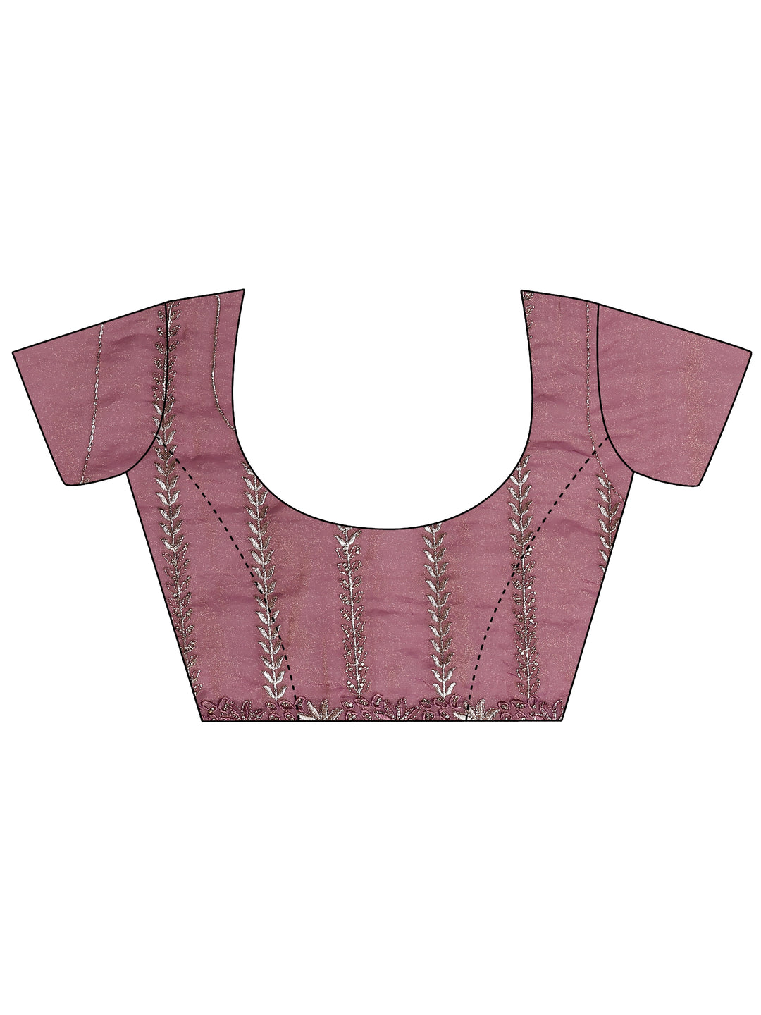  Pink Embellished Organza Saree With Unstitched Blouse Piece 