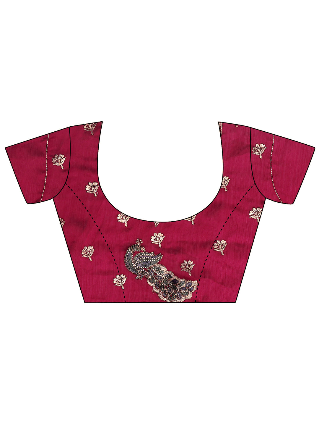  Red Solid Chiffon Saree With Unstitched Blouse Piece 