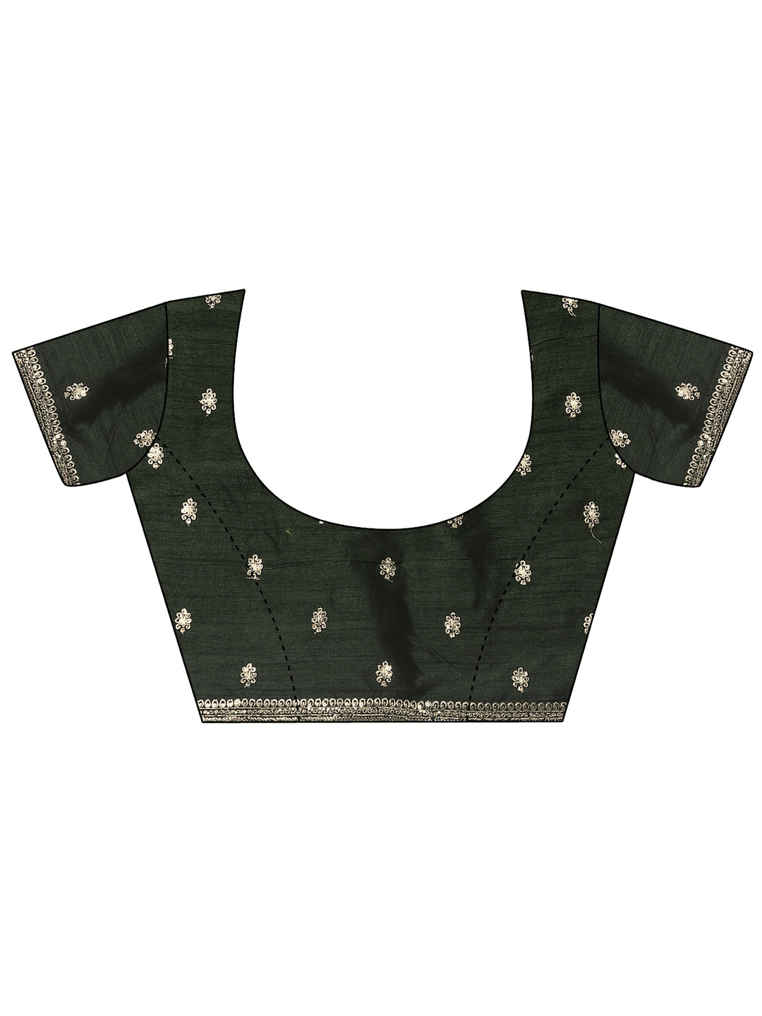  Green Embroidered Organza Saree With Unstitched Blouse Piece 