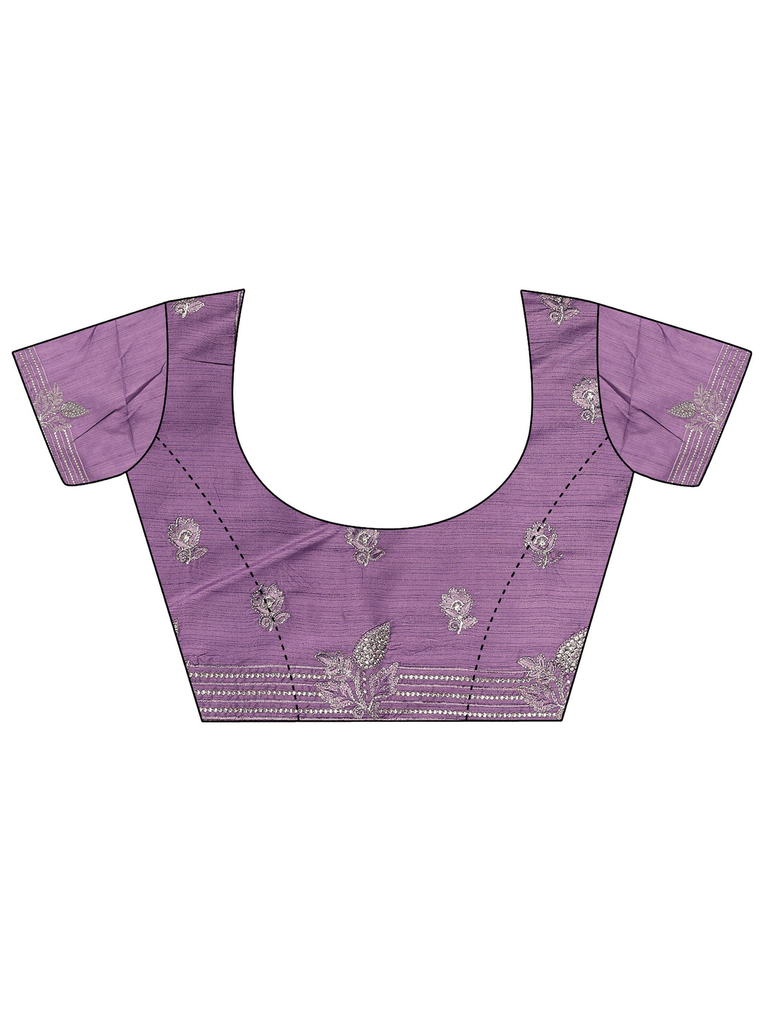  Lavender Embellished Organza Saree With Unstitched Blouse Piece 