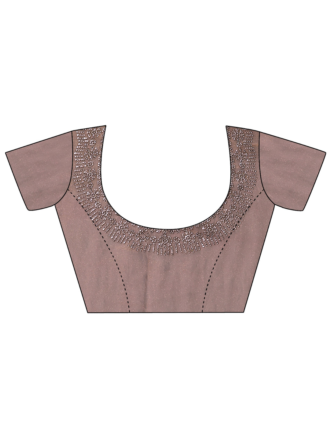  Multi Embellished Silk Blend Saree With Unstitched Blouse Piece 