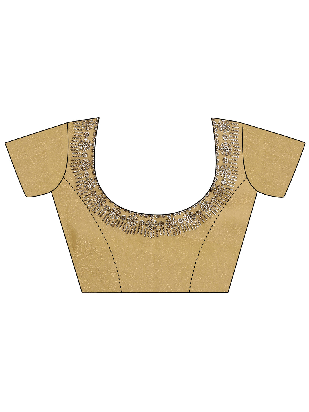  Multi Embellished Silk Blend Saree With Unstitched Blouse Piece 
