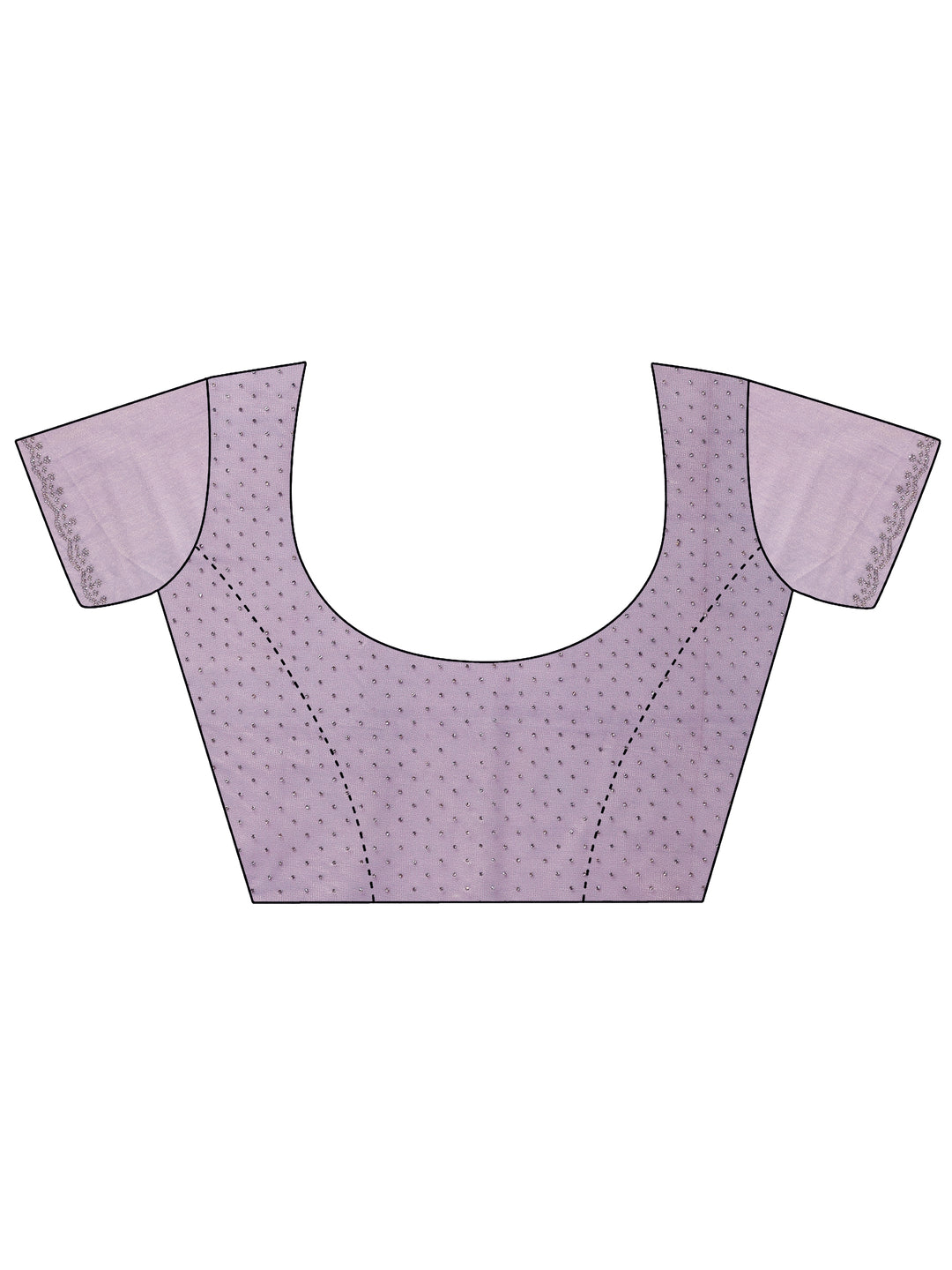  Lavender Embellished Nylon Saree With Unstitched Blouse Piece 