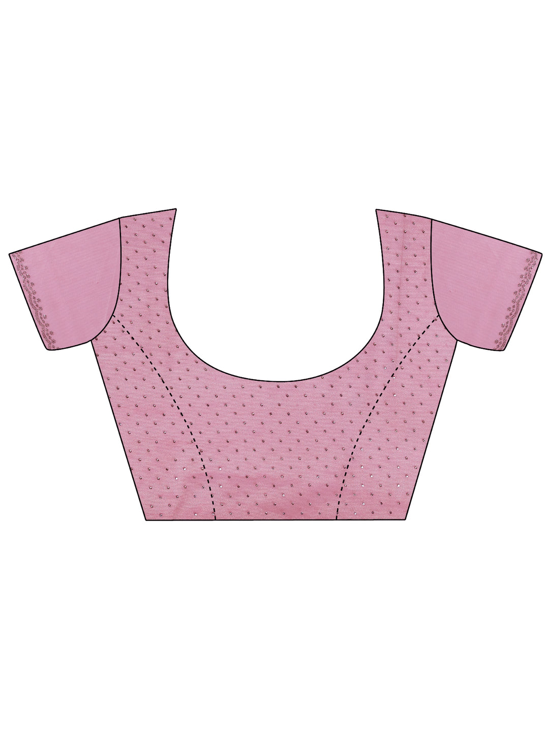  Pink Embellished Nylon Saree With Unstitched Blouse Piece 