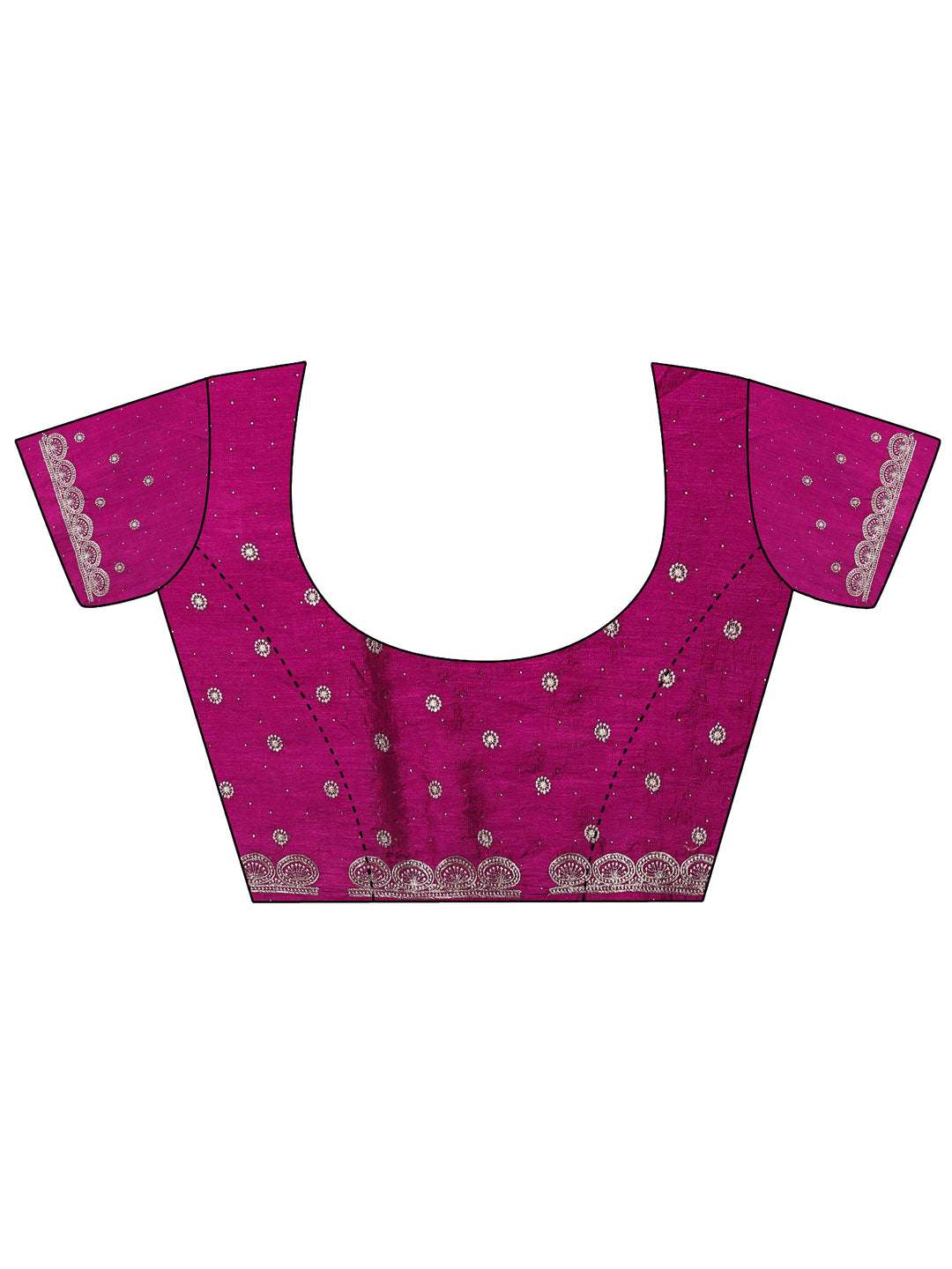  Magenta Embellished Silk Blend Saree With Unstitched Blouse Piece 